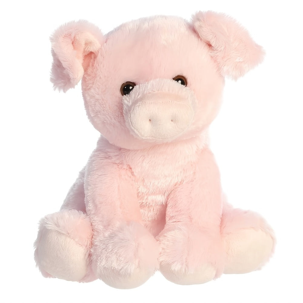 Pink Pig Plush Toy with Big Eyes for Farm Animal-Themed Decor