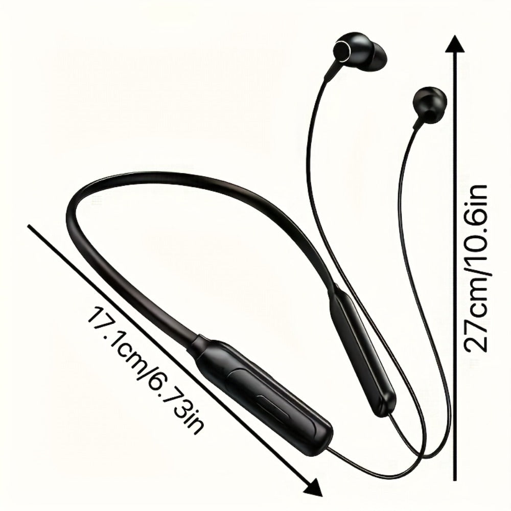 Neckband Magnetic Wireless Earbuds 20H Playtime 230mAh In-Ear Noise Canceling Sports Headphones with Mic Pluggable Memory Card Long Standby for Running Gym Workout Travel