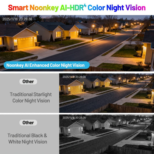 Window Security Camera 3MP 2-Pack with Peel-and-Stick Mounting & Color Night Vision