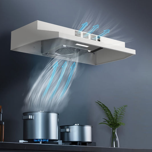 Range Hood, 30-Inch Under-Cabinet Convertible Design with LED Light & 2-Speed Fan