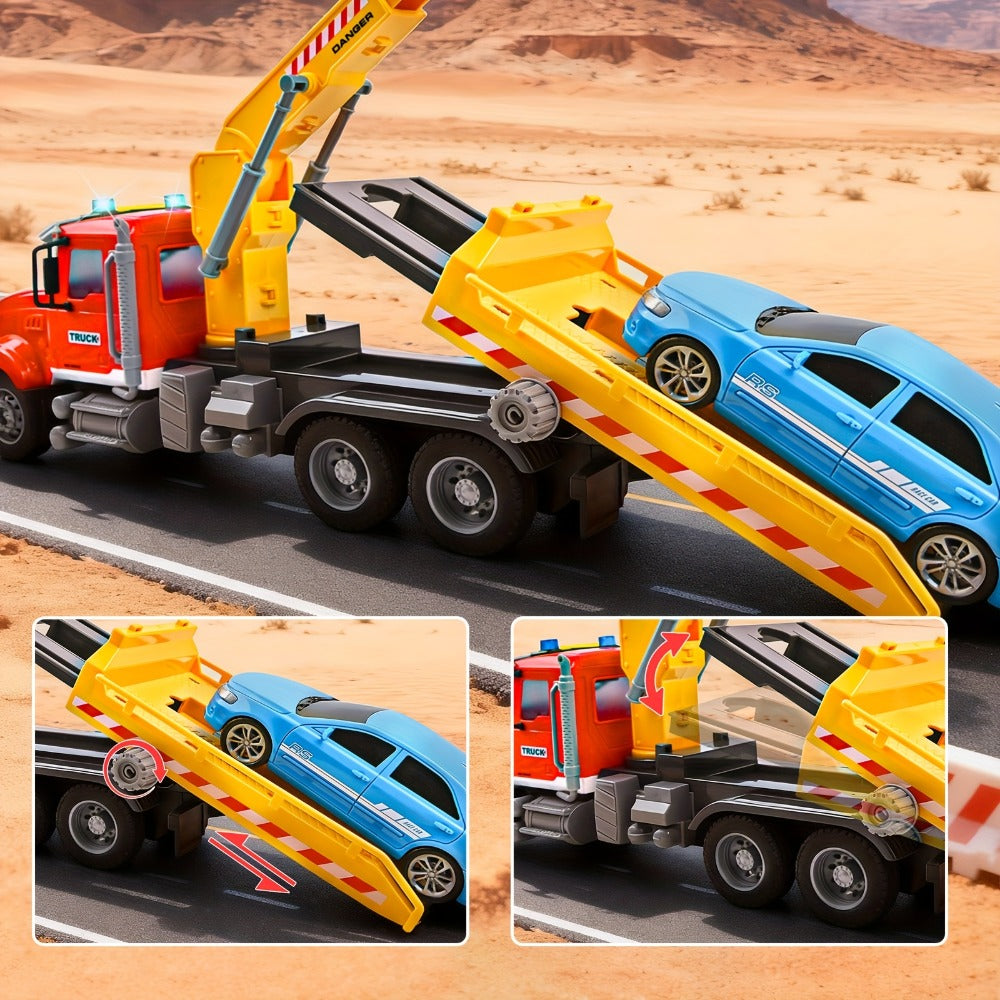 Toy Tow Truck and Crane Models for Vehicle-Themed Pretend Play