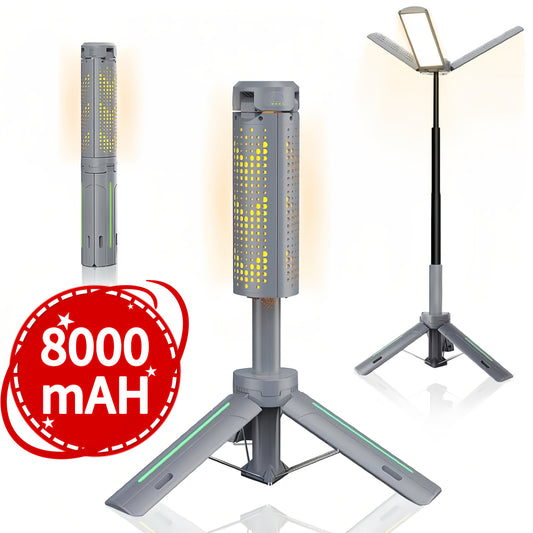 LED Camping & Work Light with 3 Adjustable Heads and Telescopic Tripod