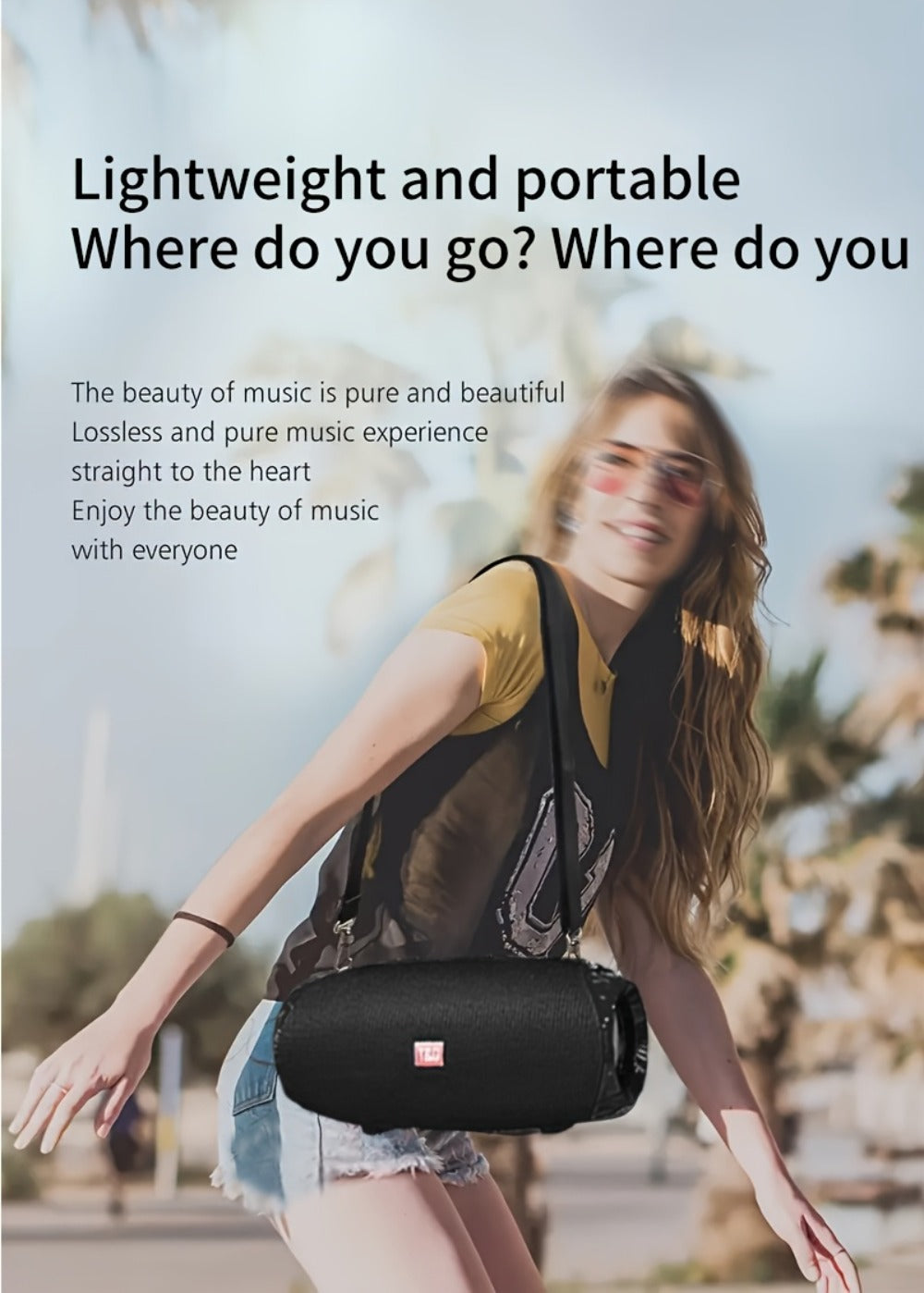 TG534 Dual Speaker Bluetooth Wireless Speaker – TWS Stereo Hi-Res Audio, Hands-Free Calling, FM Radio, TF Card & USB Drive Support, Compatible with Phone, Tablet & TV, Built-in Microphone