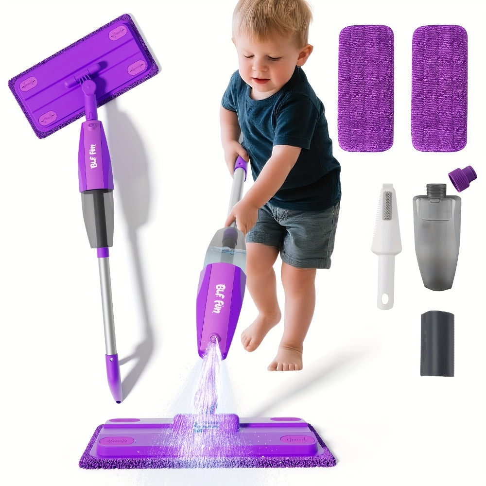 Kids Spray Mop Toy with Water Sprayer for Pretend Housekeeping Play