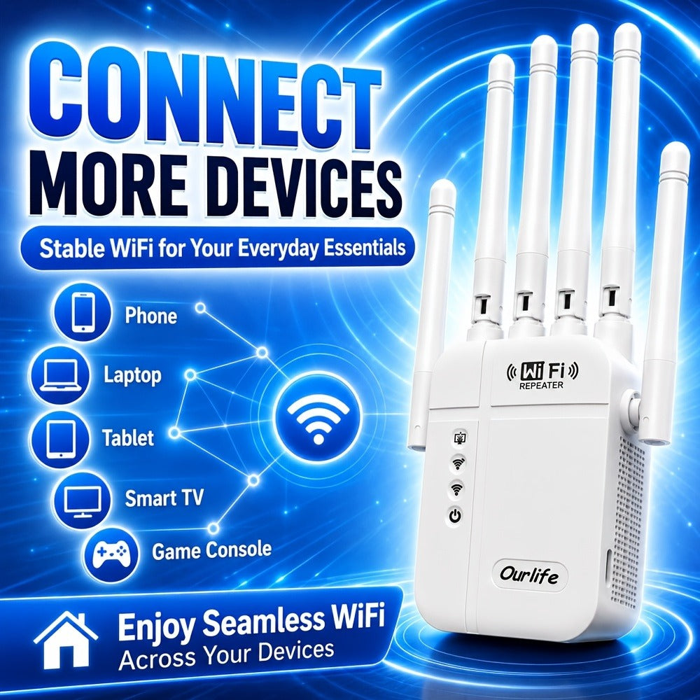 9000 Sq Ft WiFi Extender Signal Booster 2026 Upgraded, 1-Tap Setup Dual Band WiFi Repeater for Garage Basement Yard, Alexa & Ring Camera Compatible, Multiple Colors, Long Range Whole Home Coverage