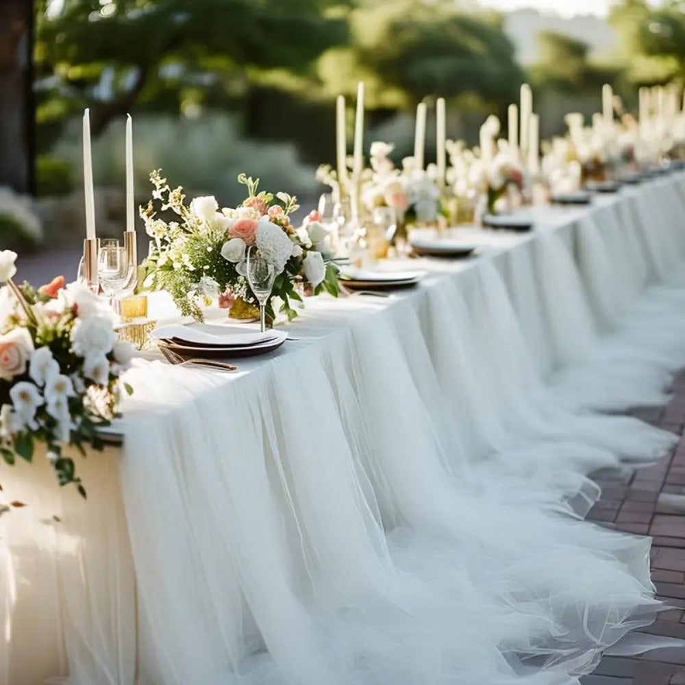 Champagne Tulle Fabric Rolls 6-Pack 29.9" x 197.6" – Sheer Polyester Tulle for Wedding Backdrop, Bridal Shower, Valentine’s Day, Holiday Party & Photo Booth Props | Elegant Transparent Veil Decoration