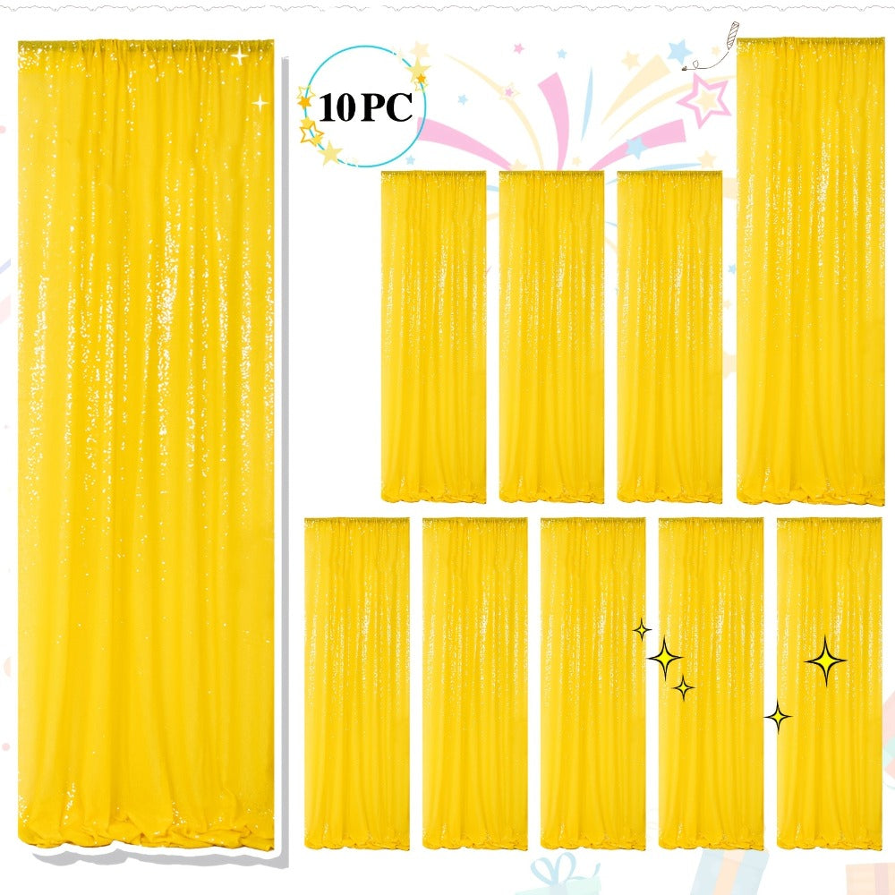 Sequin Backdrop Curtains 2FTx8FT Glitter Photography Background Panels for Party Wedding Birthday Stage Decoration Gold Yellow Shimmer Curtain Set 4 6 10 Panels Available