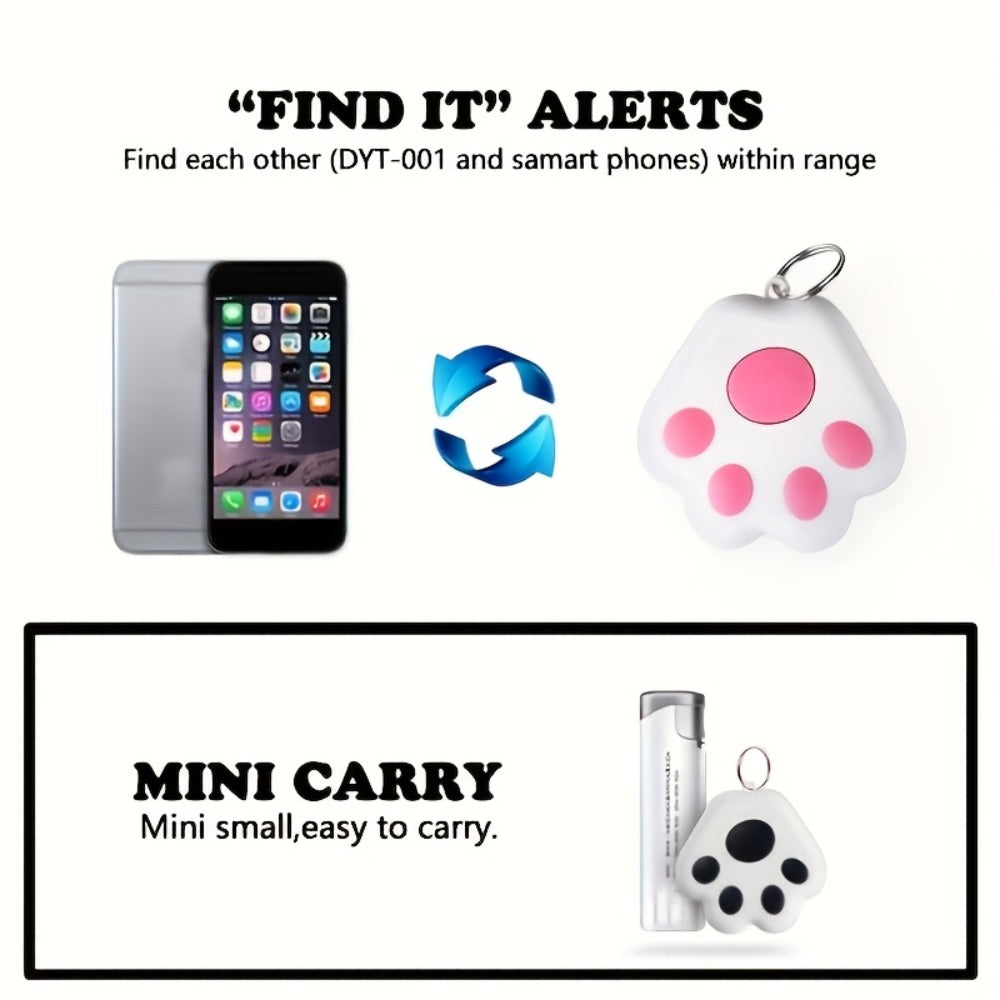 Dog Paw Smart Tracker Anti-Lost Positioning with Recording & Shutter Control – Cute Pet Accessory for Dogs & Cats, 2/4/6 Colors Available, Lightweight Clip-On Design