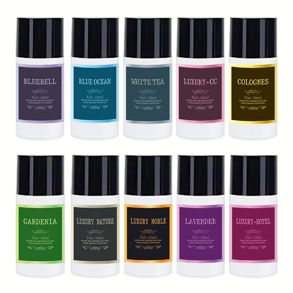 Car Essential Oils Set for Aromatherapy Diffuser – 3/6/10 Bottles 0.34oz Each, 7 Scents, Adjustable Vent Clip Air Freshener, Long-Lasting Natural Fragrance for Vehicle Interior Commuters Rideshare