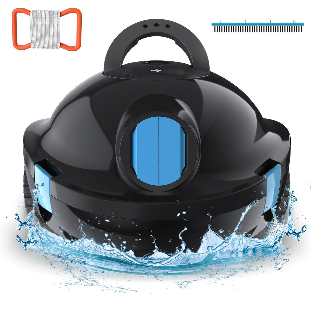 Cordless Robotic Pool Cleaner with 90-Min Runtime – Self-Parking Auto Vacuum | Floating Bracelet Retrieval | Covers 65Ft / 1100 Sq Ft | Lightweight for Above Ground & In-Ground Flat Bottom Pools | 5 Colors