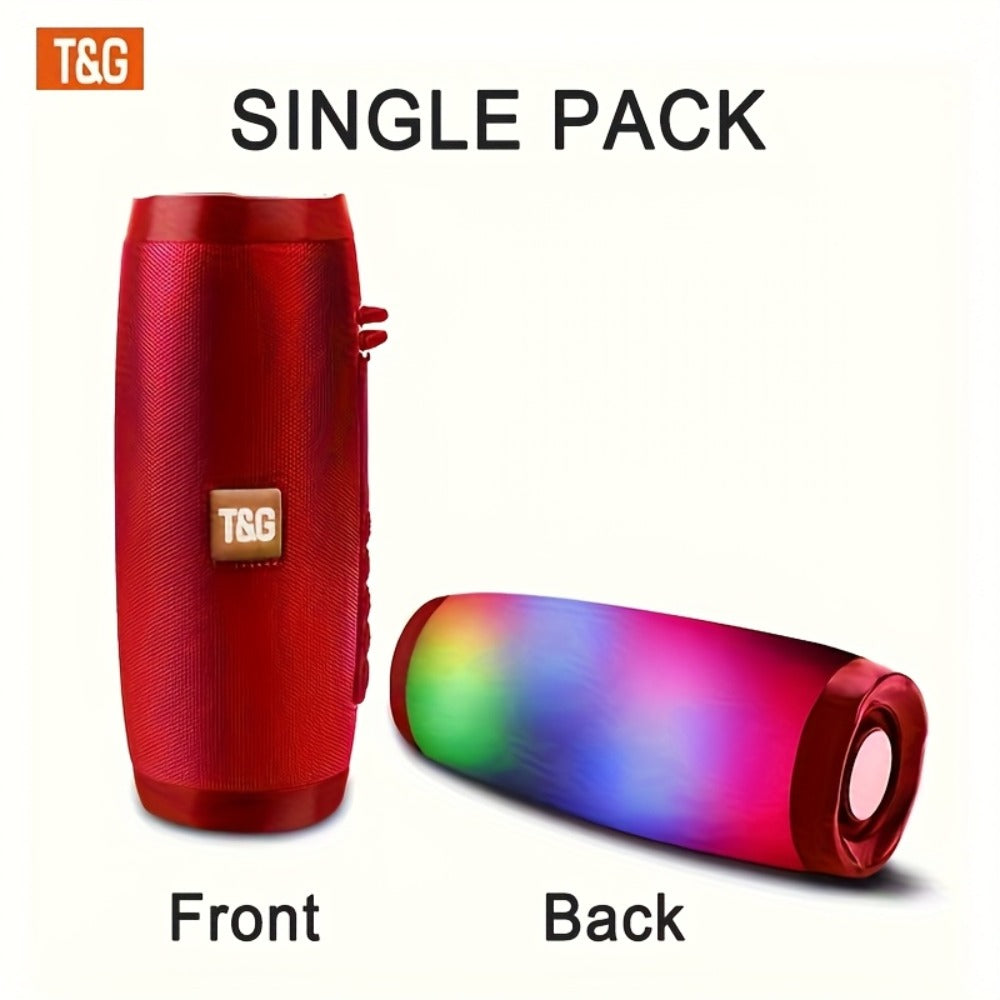 TG157 10W Dual Bluetooth 5.0 Speaker with LED Flash Lights, 5.1 Surround Sound, TF Card AUX USB FM Radio, 1200mAh Rechargeable Compact Wireless Speaker for Outdoor Camping Travel & Home Use