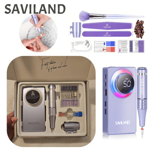 Electric Nail Drill in Purple, Rechargeable Cordless E-File with Adjustable Speed