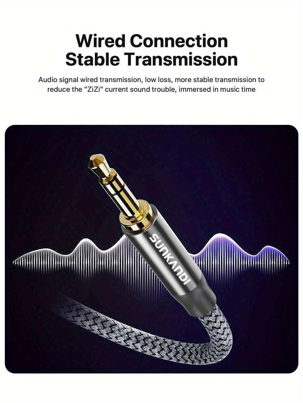 USB C to 3.5mm Audio Adapter with DAC Chip | SUNKANDI TRRS Headphone Jack Converter for iPhone 15 16 Galaxy S24 S23 iPad MacBook & All USB-C Devices – Hi-Fi Car Stereo Cord