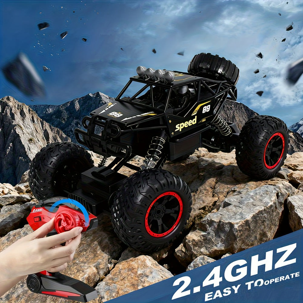 RC Off-Road Truck 4WD All-Terrain Remote Control Car, USB Rechargeable, 2.4GHz, Black or Red
