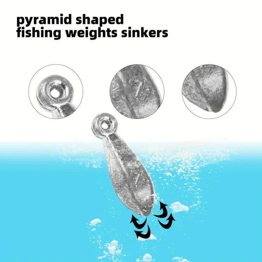 Fishing Sinker Weights Kit, 45 Pieces in 8 Sizes from 1/8 oz to 2 oz