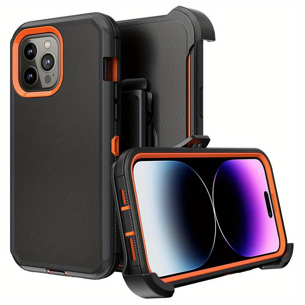 Rugged iPhone 14 Belt Clip Holster Case with Rotating Clip Heavy Duty TPU PC Dual Layer Shockproof Drop Protection Wireless Charging for iPhone 14 Pro Max 14 Plus 14 Pro 14 – 3 Colors Men Outdoor