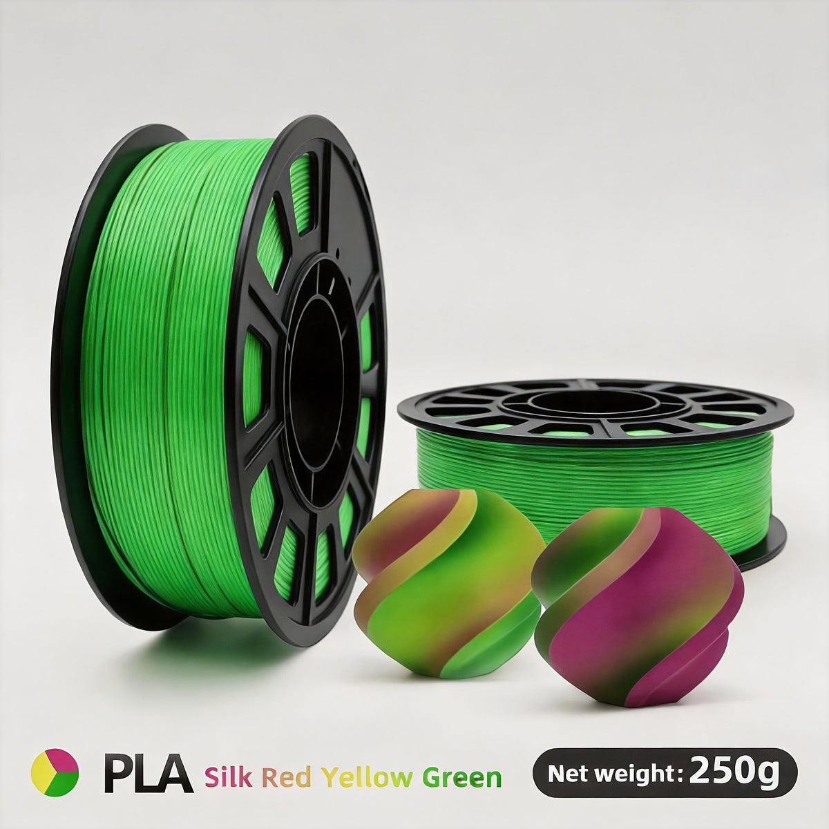 Gradient Rainbow PLA Filament 1.75mm 32 Colors – Shiny Multicolor Fast Color-Changing 250g Spool for FDM 3D Printers | Compatible with Creality Ender 3 Bambu Lab Prusa Anycubic | 3D Printing Filament
