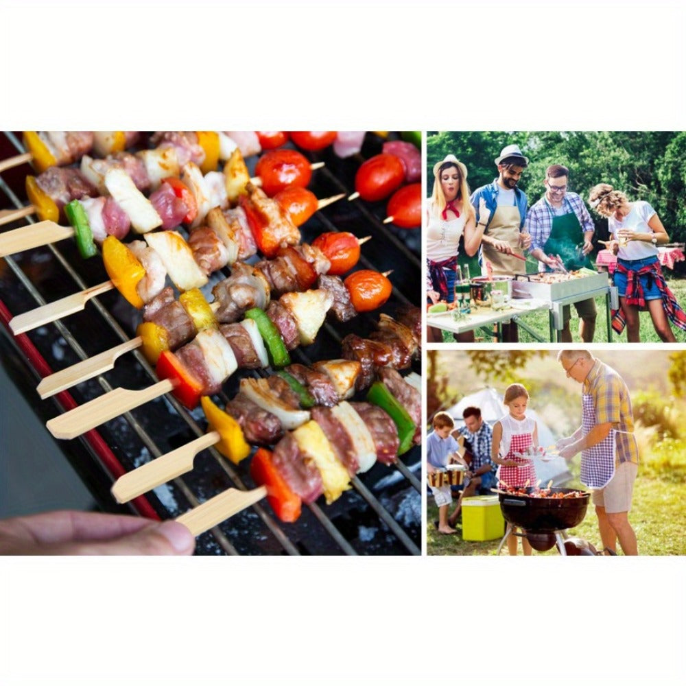 Bamboo Appetizer Skewers 400 Pack 6 Inch – Decorative Rooster Tail Food Picks Flat Wooden Sticks for Party Drinks Fruit Charcuterie Board BBQ Cocktail Toothpicks Bulk