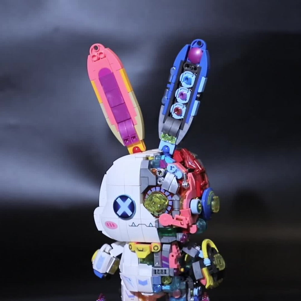 Mechanical Rabbit Building Block Display Model, Pink Punk Style