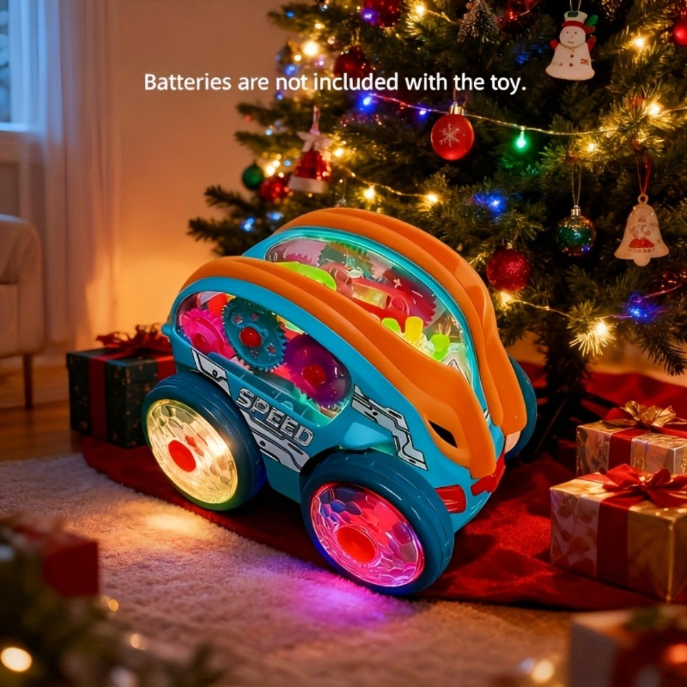 Automatic Dump Truck Toy with LED Lights and Music, Press and Go Construction Vehicle for Ages 2+