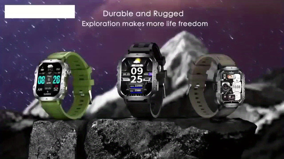 Brown Black Large Screen Smartwatch – Wireless Calling & SMS, Fitness Tracker, Remote Camera Control, USB Rechargeable – Unisex Business Watch for Men & Women iPhone & Android Compatible