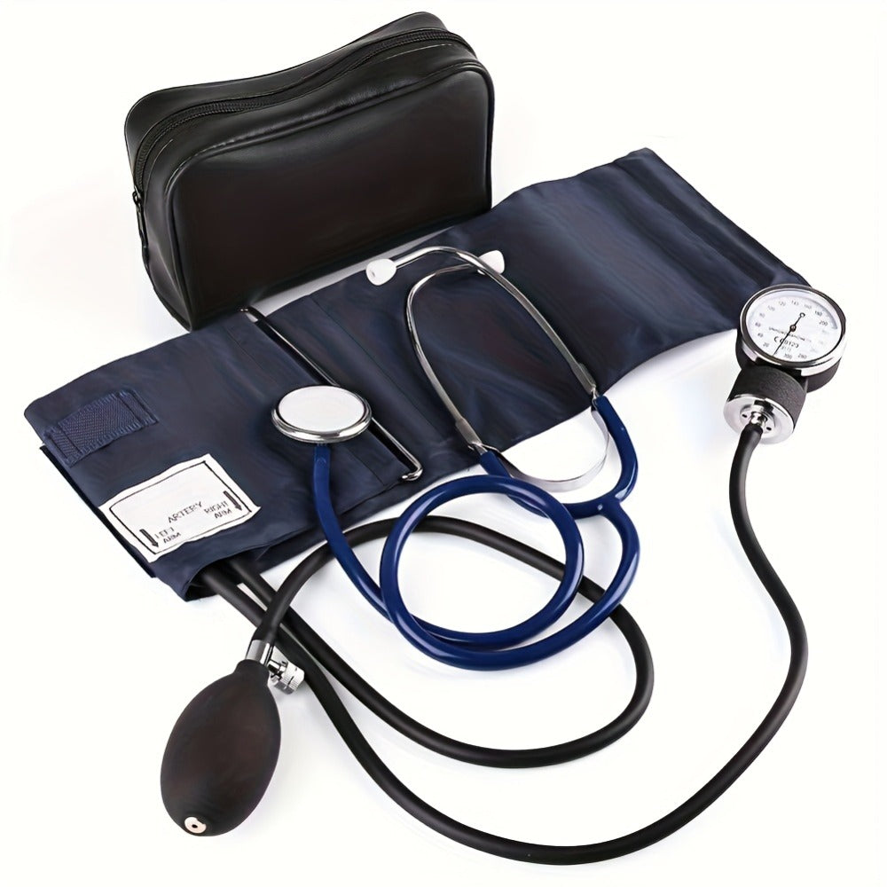 Aneroid Sphygmomanometer with Stethoscope Kit - Professional Manual Blood Pressure Monitor, Adult BP Cuff 10"-16", Aluminum Alloy Gauge 300mmHg ±3mmHg Accuracy, Carrying Case Included, No Battery Needed
