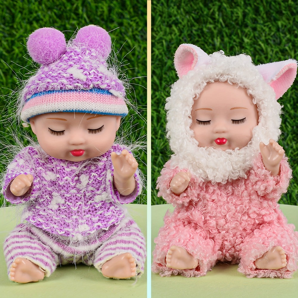 Mini Baby Dolls 8 Pack 4 Inch Animal Theme Outfits BPA-Free Non-Toxic ASTM Certified Miniature Doll Set Party Favor Stocking Stuffer Gift for Girls Ages 3-12 Birthday Christmas