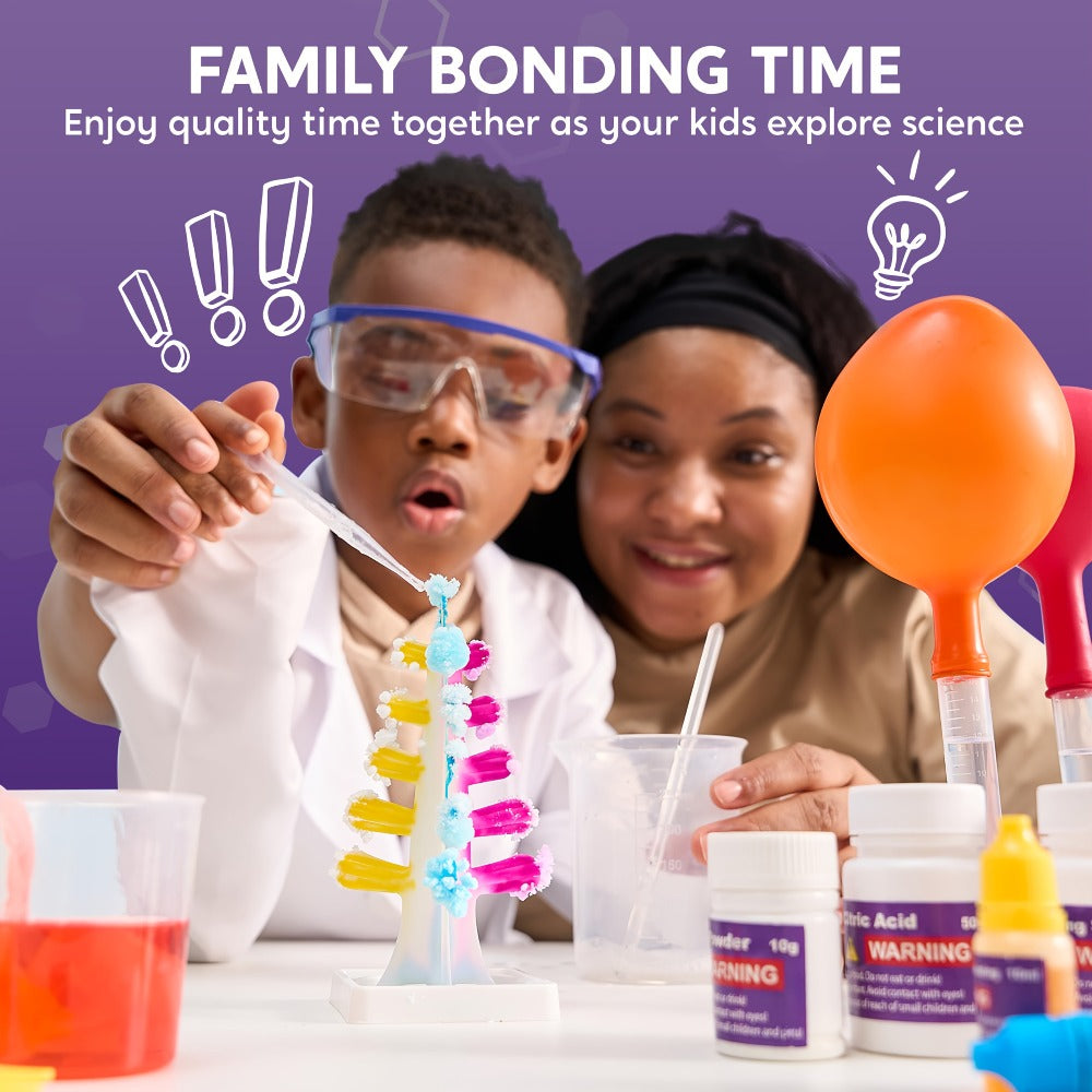 STEM Science Kit for Kids 50+ Experiments — Crystal Tree Growing Kit, Lava Lamp, Volcano Chemistry Set, Educational Science Toy Gift for Boys Girls Ages 6-12, Birthday Christmas Homeschool