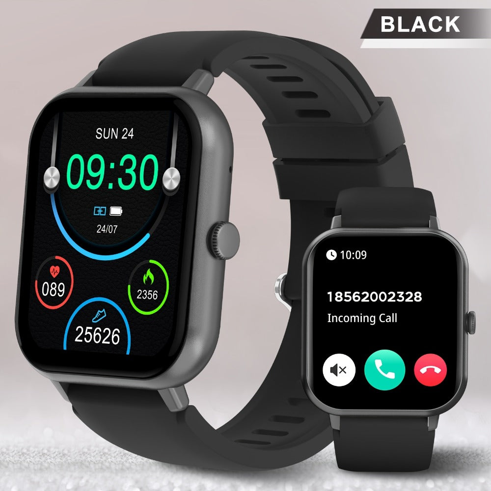 Fitness Smartwatch 1.83 Inch HD+ Full Touch Screen Bluetooth 5.2 Wireless Calling Step Tracker Distance Calorie Counter Wristband for Men Women Compatible with iPhone Android – Black Pink Silver