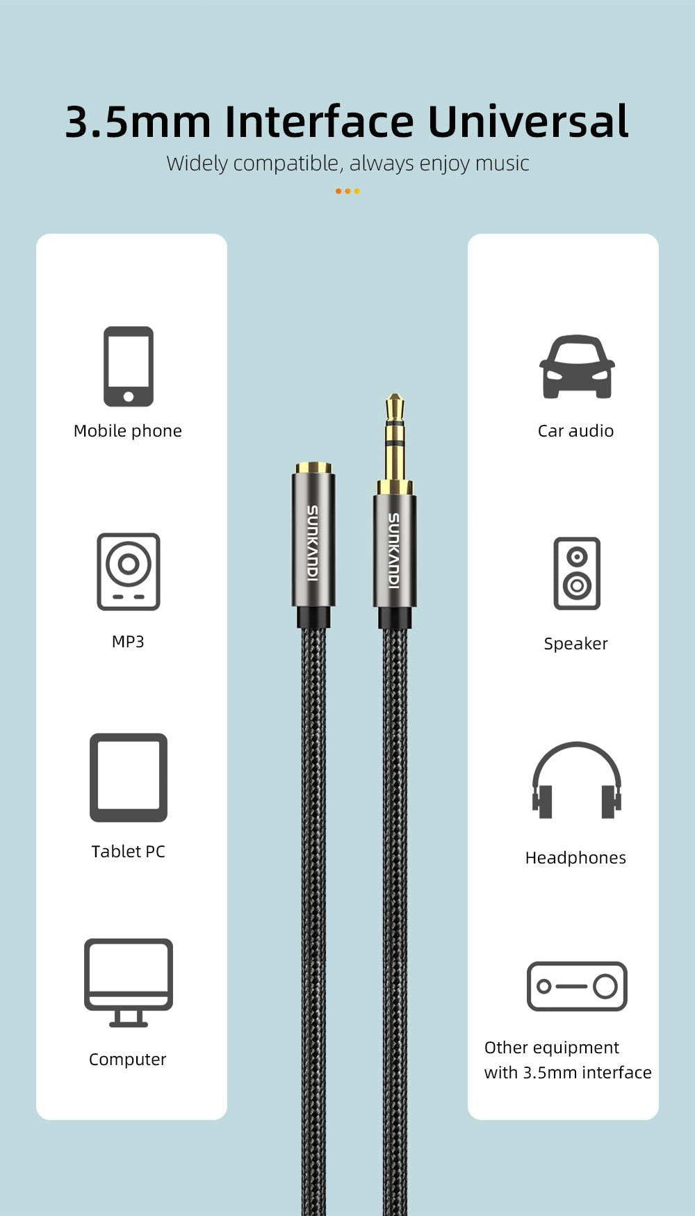 3.5mm TRRS Headphone Extension Cable with Mic Male to Female Stereo Audio Cable for Smartphone PC TV Headphone PS4 Car Audio Speaker Gaming