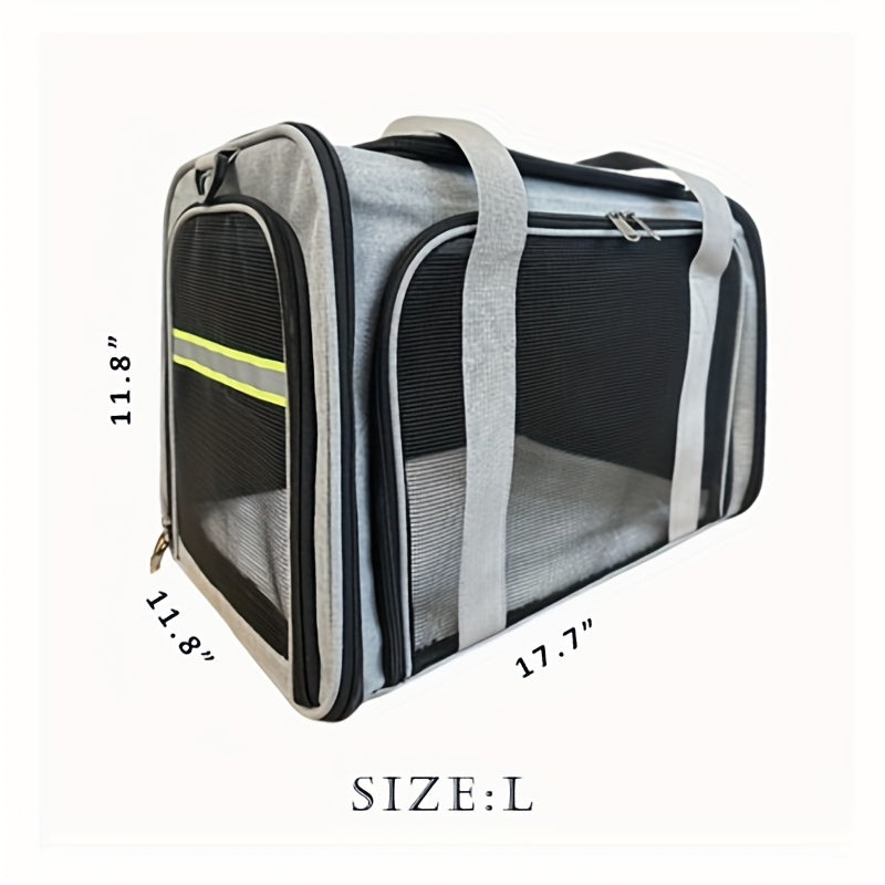 Airline Approved Pet Carrier Soft Sided – TSA Compliant, Collapsible Travel Bag for Small Medium Cats & Dogs Under 15 lbs, Breathable Mesh, Foldable Design