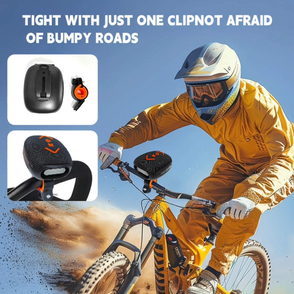 Wireless Bike Speaker IPX5 Waterproof, 7W Stereo Deep Bass Bluetooth Bicycle Speaker, 1200mAh 10-Hour Battery, Hands-Free Calls, TF/TWS Support, Secure Mount for Motorcycle Bicycle Scooter Outdoor Riding