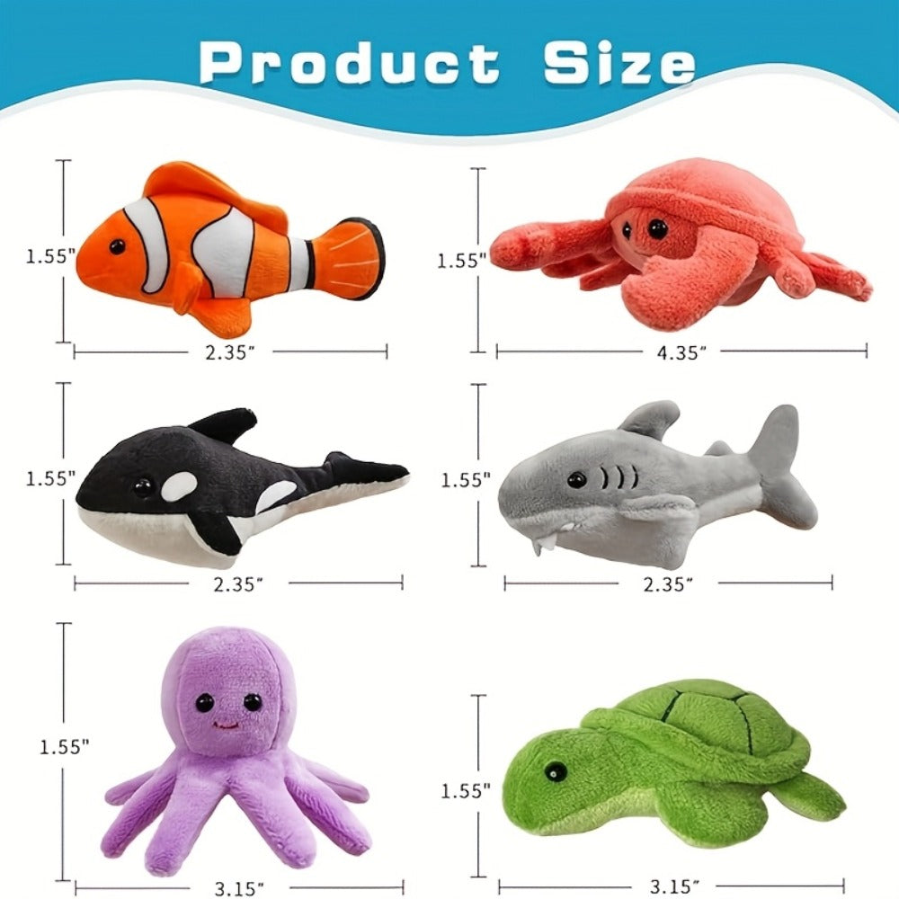 Sea Animal Finger Puppets Set, 6 Piece Ocean Creature Puppets for Storytelling and Role Play