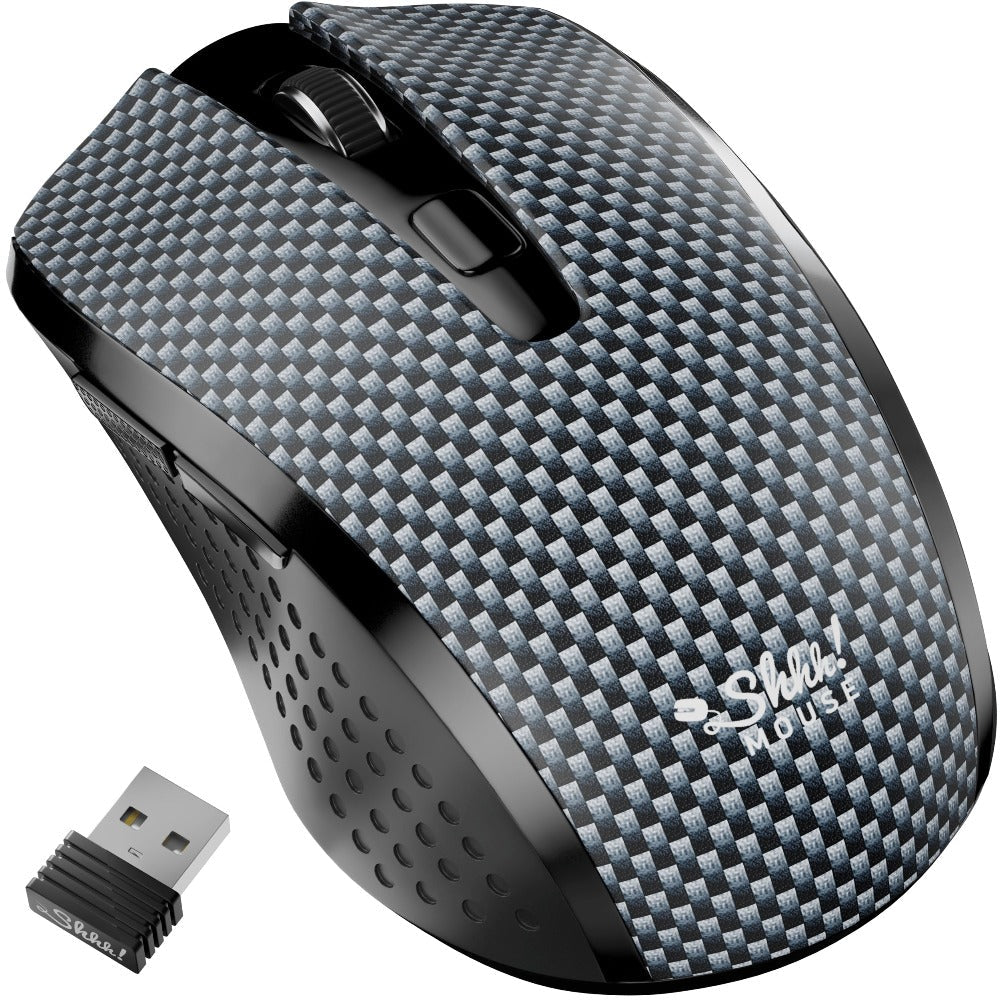 Silent Wireless Mouse Ergonomic Quiet Click – 2.4GHz, 18-Month Battery, 800/1200/1600 DPI Optical Sensor, Plug & Play Nano Receiver for PC, Laptop, Chromebook & Mac | Gray & Black
