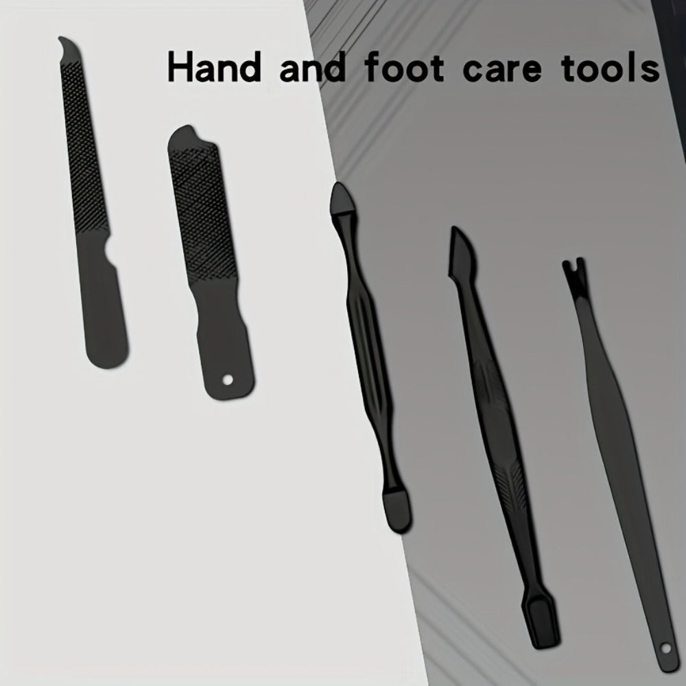 Stainless Steel Nail Clipper Set & Pedicure Kit 10 17 24 Piece – Manicure Tools with Nail File, Ear Scoop, Eyebrow Trimmer & Foot Sharpener, Travel Portable Grooming Kit for Women Men Family