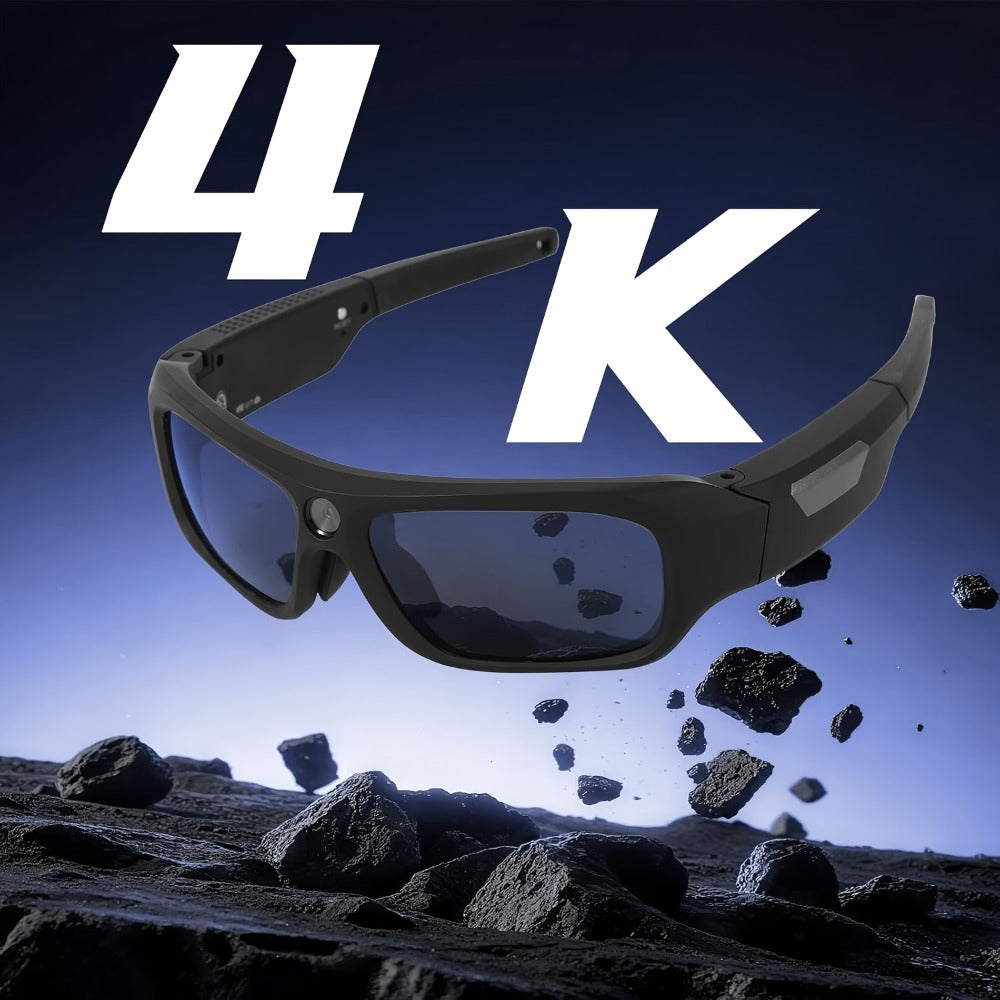 4K Camera Glasses UHD Sports Action Cam - 2-Hour Recording, Body Camera Wearable, Bike Running Cycling Recorder, Meeting Minutes, 3840x2160P 30fps, Optional 64GB, Models A31 A33 S36