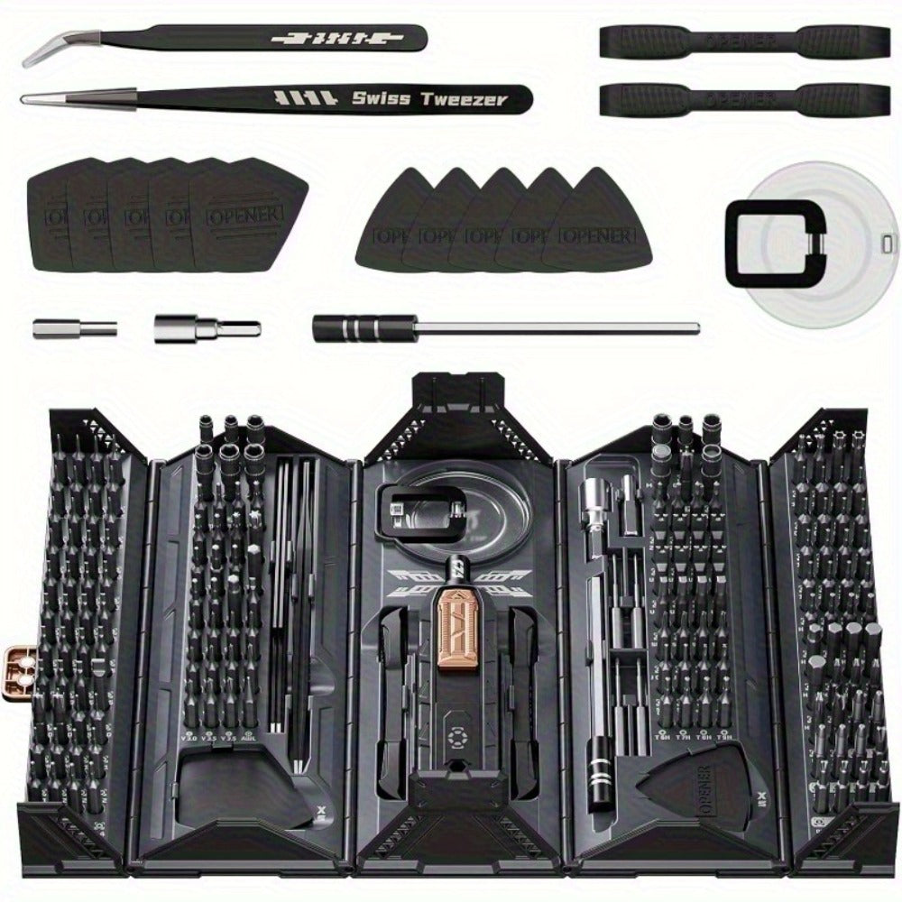 180-in-1 Precision Screwdriver Set – Magnetic Professional Repair Kit for Laptop, Phone, Camera, Tablet, Game Console & Glasses, Angular Container Case Design