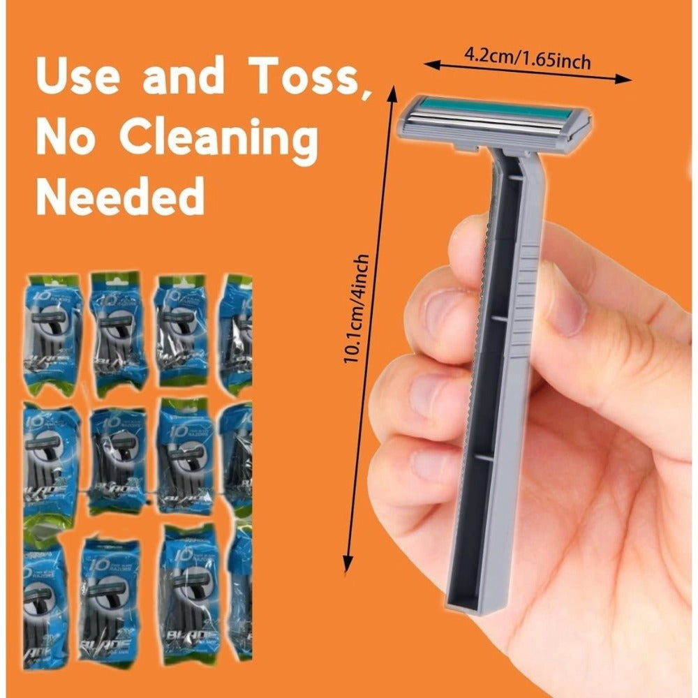 Disposable Razors Bulk 120 Pack Double Blade Stainless Steel — Fresh Smooth Close Shave for Men & Women, Face Legs Underarms Body Hair Removal, Hygienic Single-Use Value Set for Home Salon Gym Hotel Travel