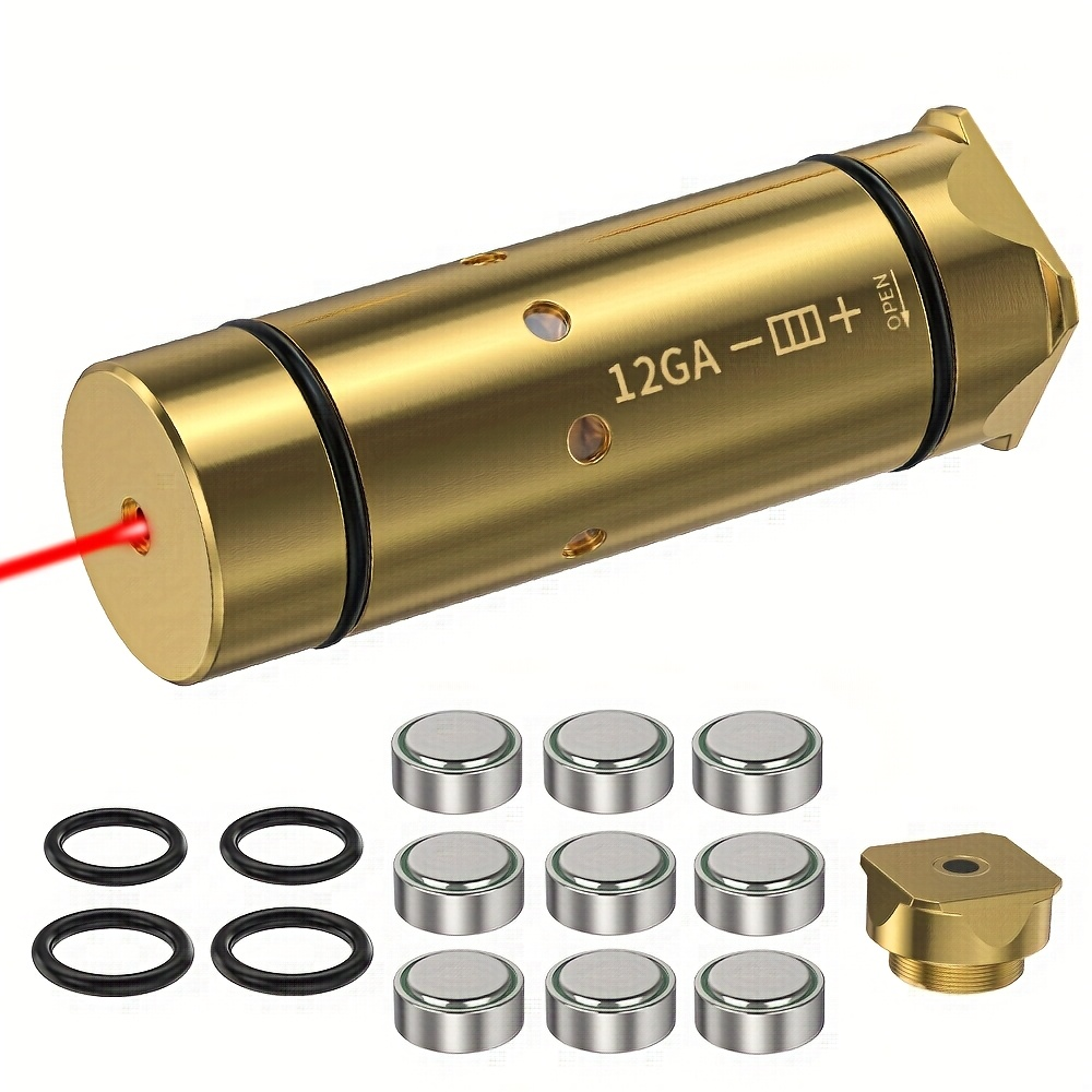 Dry Fire Laser Training Cartridge Multi-Caliber – 9mm 45ACP 223Rem 380ACP 357Sig 308Win 12GA 40Cal 6.5mm 7.62x39 | H59 Brass | Class IIIA Red Laser | Aperture Aiming | Batteries Included