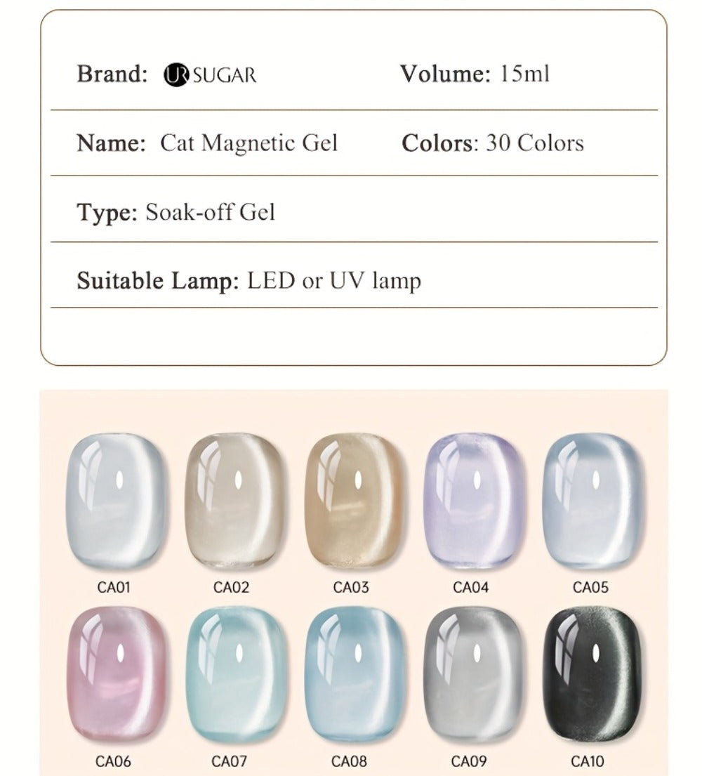 Cat Eye Gel Polish 15ml Plum Bordeaux Magnetic Soak Off UV LED – 3D Light-Shifting Effect Quick Dry Semi-Permanent Long-Lasting Fall Winter Dark Nail Colors for DIY & Salon Nail Art Women