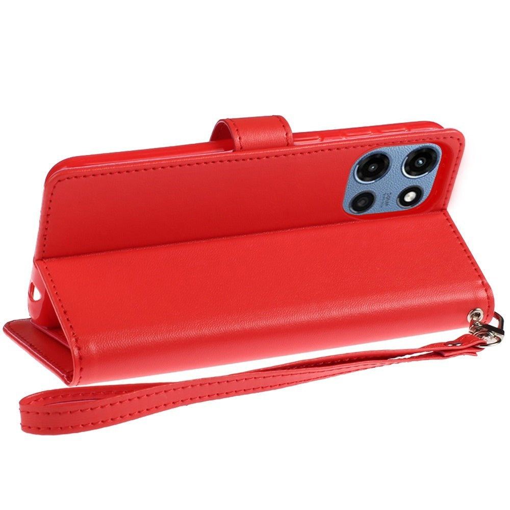 Moto G 5G 2025 Wallet Case PU Leather Folio with 5 Card Slots Cash Pocket Magnetic Closure Kickstand for Motorola Moto G 5G 2025 – NOT for 2024/2023/2022