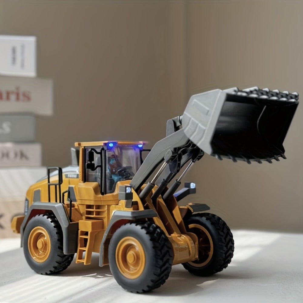 Remote Control Excavator, Loader & Dump Truck, 2.4GHz Alloy RC Construction Toy with Light & Sound
