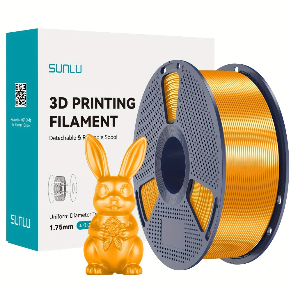 SUNLU PLA+ Filament 1.75mm 1kg Spool Strong Tough Upgraded PLA Smooth Glossy Finish ±0.02mm Accuracy Wide FDM Printer Compatibility Silk Colors