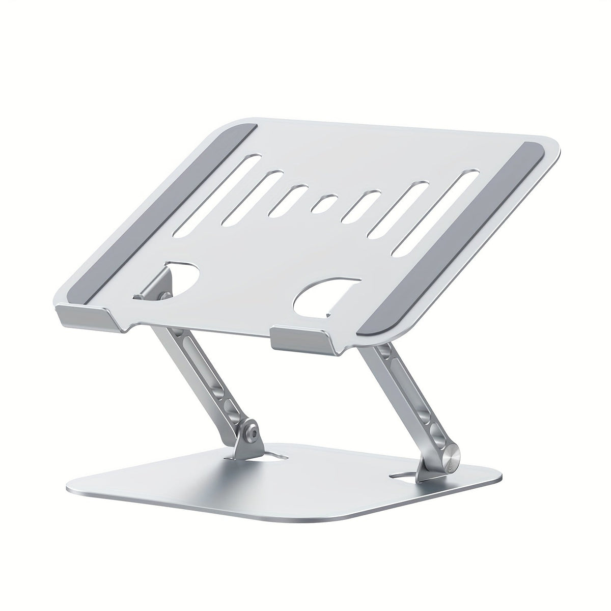 Laptop Stand Adjustable Aluminum Alloy Foldable Portable Ergonomic Desk Riser Compatible with 10 to 16.5 Inch Laptop MacBook Notebook Tablet Computer Stand Holder for Home Office – Black & Silver