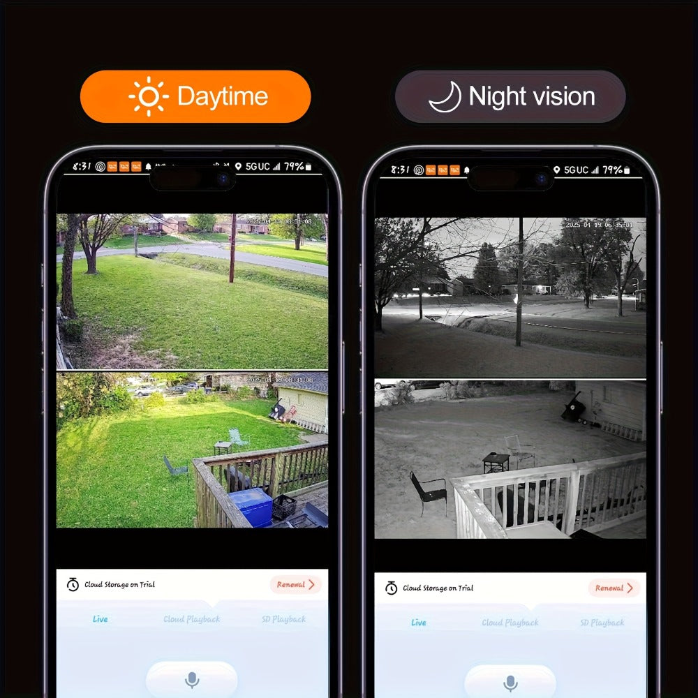 8MP Dual Lens PTZ Security Camera Outdoor Indoor WiFi Wireless Surveillance Camera 360° Panoramic View Corner Mount Full Color Night Vision Waterproof IP66