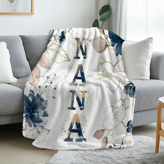 Floral Flannel Throw Blanket, 280 GSM Multicolor Flower Print in 3 Sizes