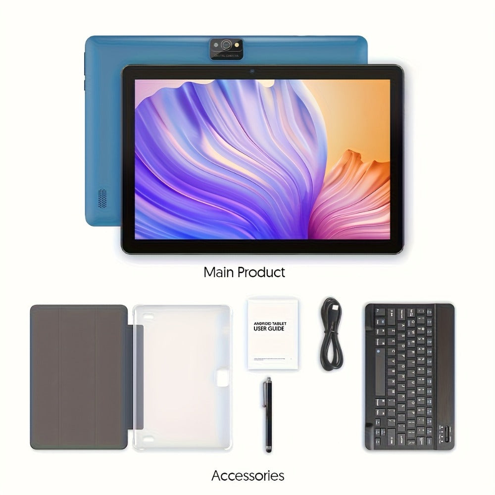 WiFi 6 Tablet Android 13 10 Inch 11 Inch 7GB RAM 64GB ROM 512GB Expandable 8MP Dual Camera Type-C Stereo Speakers Protective Case or Keyboard Kit Included – TAB10 & TAB11