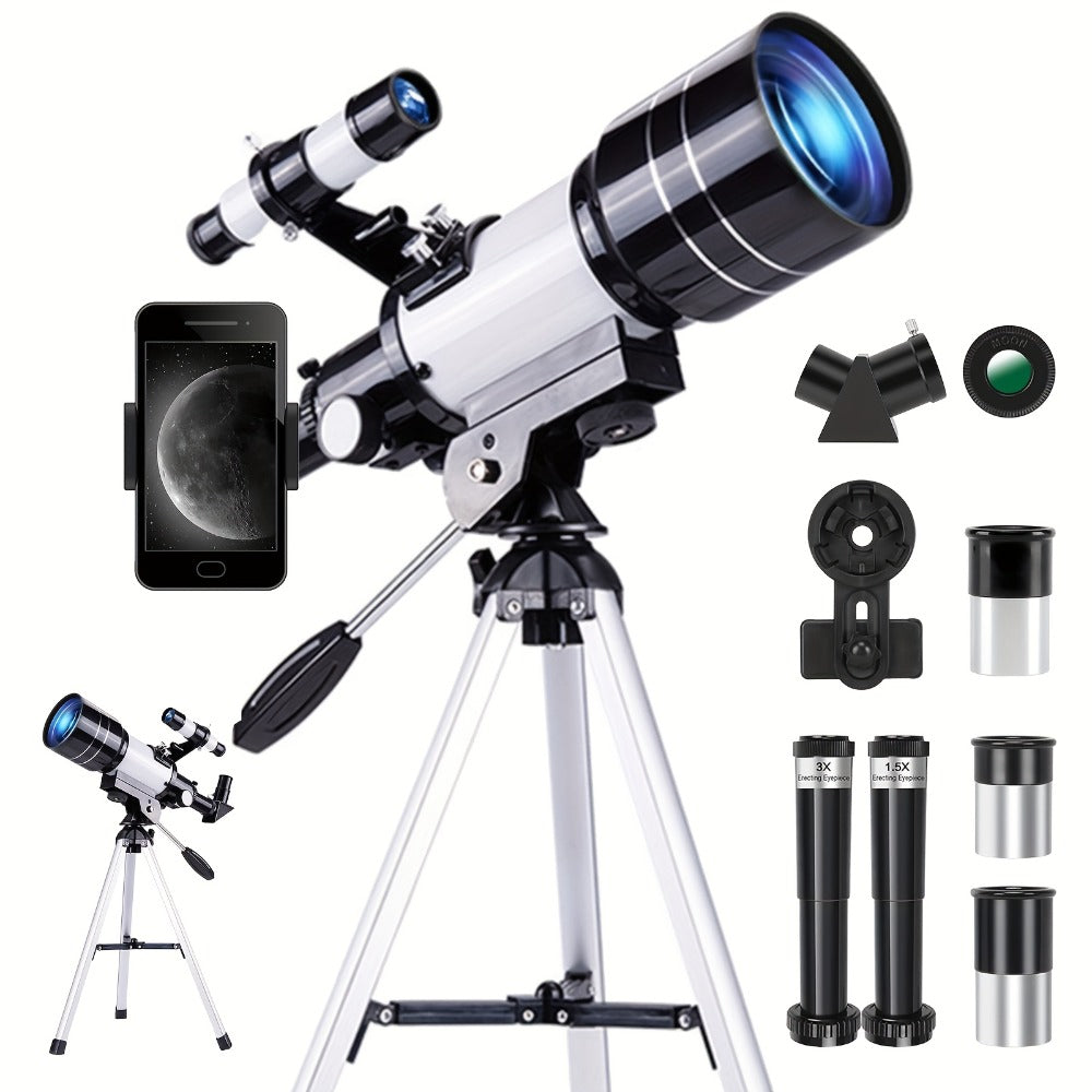 150X Telescope 70mm Aperture for Adults High Power Portable Monocular with Tripod Phone Holder Eyepiece Barlow Lens for Stargazing Nature Viewing Bird Watching Education Gift