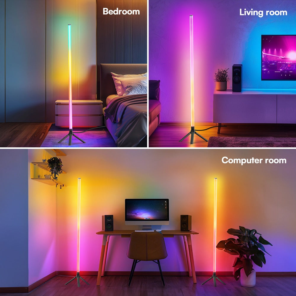 RGB Tube Light with Stand – Smart App & Remote Control, Music Sync Color Changing, Timing, USB Powered for DJ Lighting, Photography, Dance Club, Game Room & Festival (1 or 2 Pack)