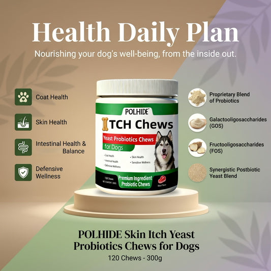 Dog Probiotic Soft Chews with Yeast, Meat Flavor, 120 Count